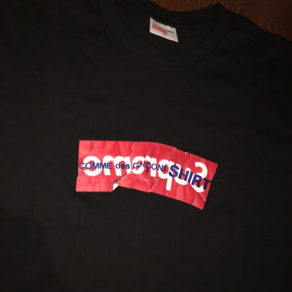 Supreme Comme Des Garcons Shirt Box Logo Tee Black - Picture 4 of 7